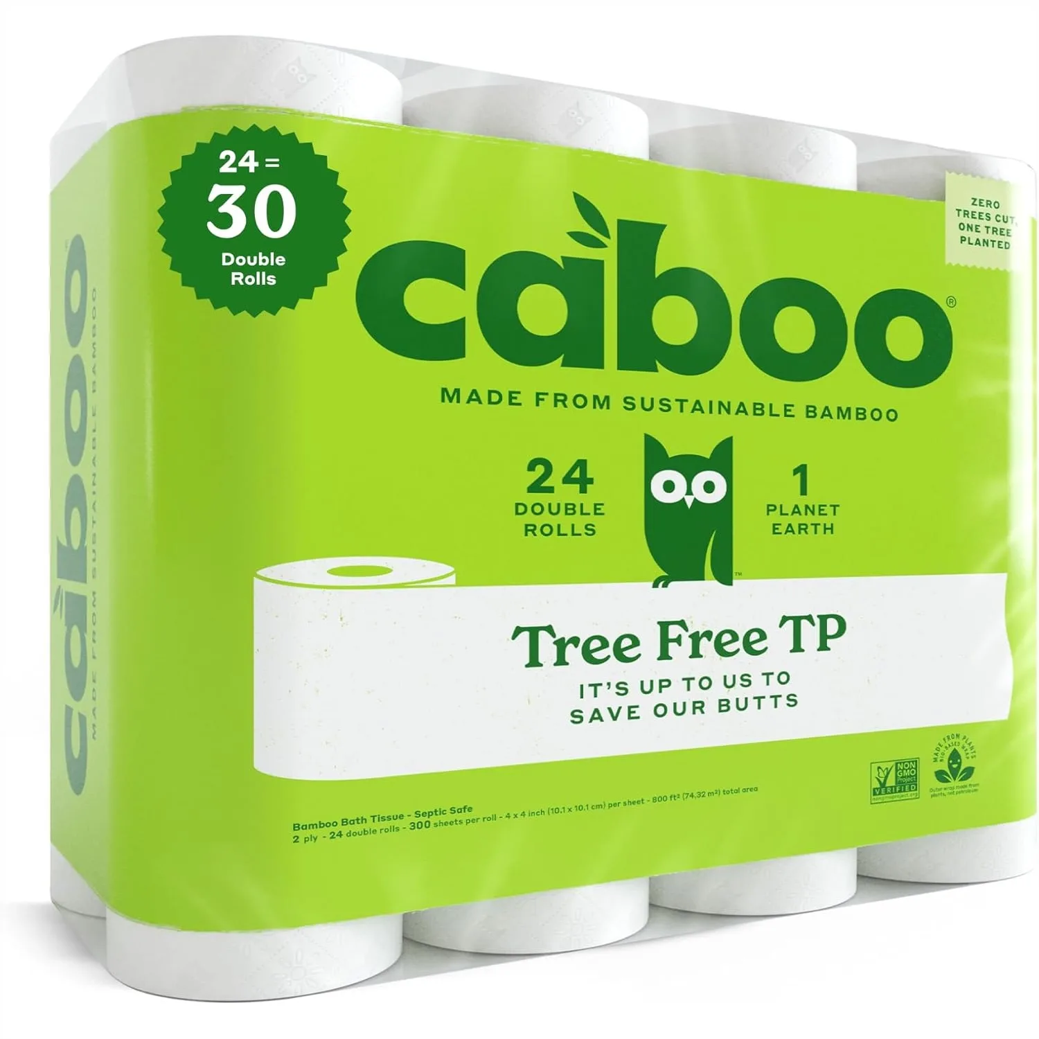 Tree Free Toilet Paper 24 Double Rolls Septic Safe Bamboo Tissue 2 Ply 300 Sheets
Tree Free Toilet Paper 24 Double Rolls Septic Safe Bamboo Tissue 2 Ply 300 Sheets