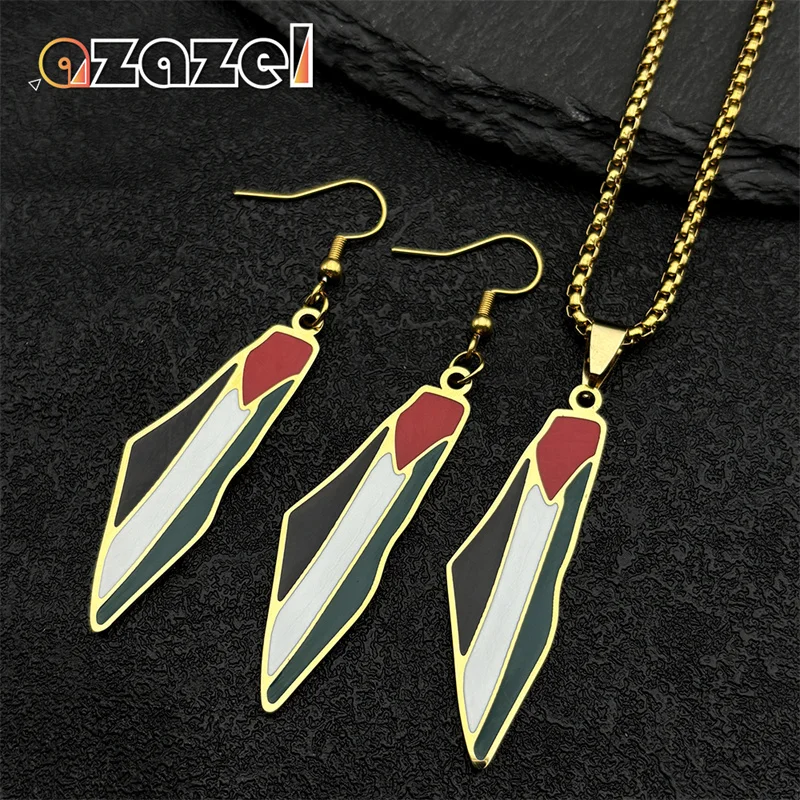 Arabic Enamel Palestine Map Necklace Earrings Set for Women Men Gold Color Stainless Steel Country Geography Jewelry Gift
Arabic Enamel Palestine Map Necklace Earrings Set for Women Men Gold Color Stainless Steel Country Geography Jewelry Gift