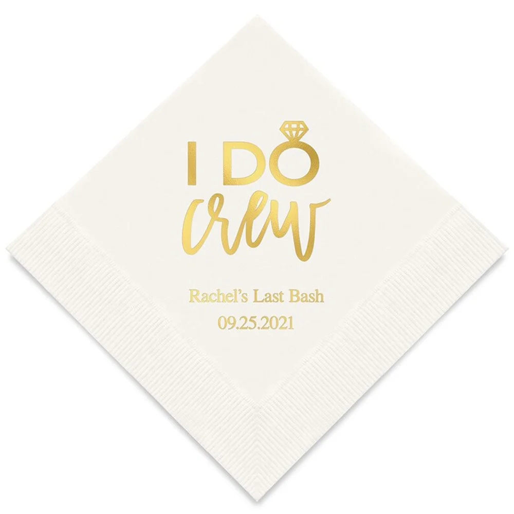 50PCS I Do Crew Personalized Printed Wedding Napkins - 3 Sizes / Multiple Colors
50PCS I Do Crew Personalized Printed Wedding Napkins - 3 Sizes / Multiple Colors