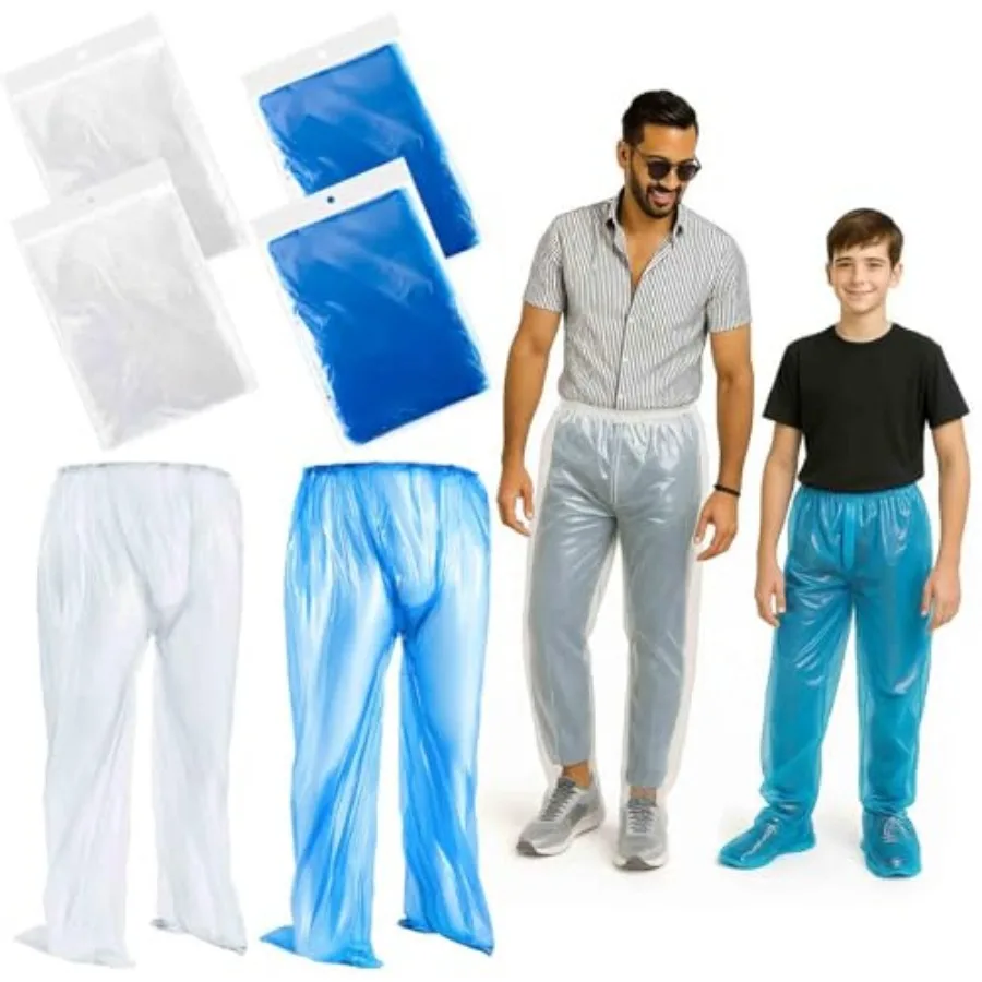 Geyoga 8 Pcs Disposable Rain Pants with Shoe Boot Waterproof Long Pant Boot Covers for Adults Teens Outdoor Cycling Fishing
Geyoga 8 Pcs Disposable Rain Pants with Shoe Boot Waterproof Long Pant Boot Covers for Adults Teens Outdoor Cycling Fishing