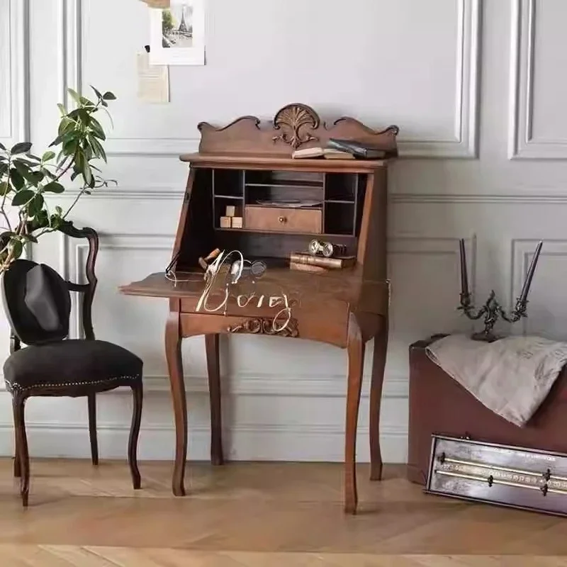 02 French Retro Solid Wood Dressing Table/American Vintage Carved Writing Desk
02 French Retro Solid Wood Dressing Table/American Vintage Carved Writing Desk