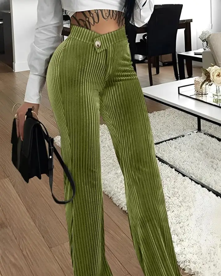 Women's Corduroy Pants 2023 Summer Fashion Overlap Waist Work Trousers Elegant Plain High Waist Daily Long Straight Legs Pants
Women's Corduroy Pants 2023 Summer Fashion Overlap Waist Work Trousers Elegant Plain High Waist Daily Long Straight Legs Pants