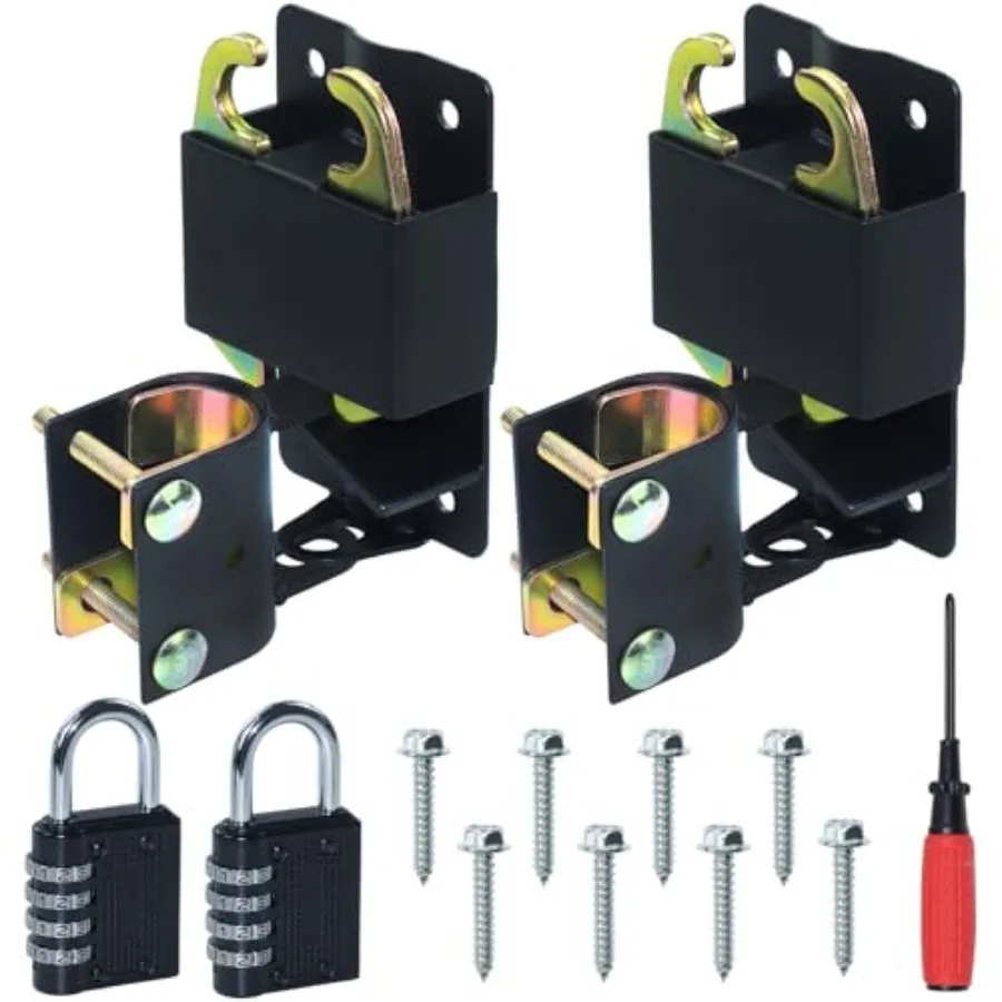 Small Black Two Way Lockable Gate Latch 3"x5" for Metal Gates with -/4" to -/" Diameter Tubes Replaces Farm Gate Latch, with 4-
Small Black Two Way Lockable Gate Latch 3"x5" for Metal Gates with -/4" to -/" Diameter Tubes Replaces Farm Gate Latch, with 4-