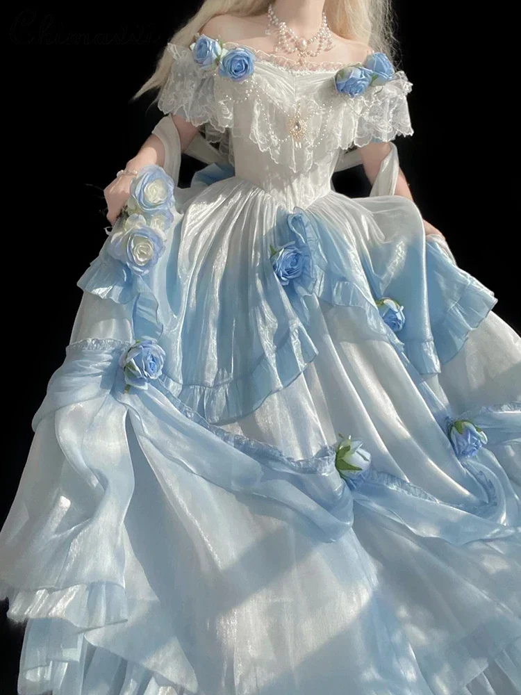 Summer New Girly Style Stitching Sleeve High Waist Elegant Long Ball Gown Dress Lolita Sweet Gradient Heavy Lace Princess Dress
Summer New Girly Style Stitching Sleeve High Waist Elegant Long Ball Gown Dress Lolita Sweet Gradient Heavy Lace Princess Dress