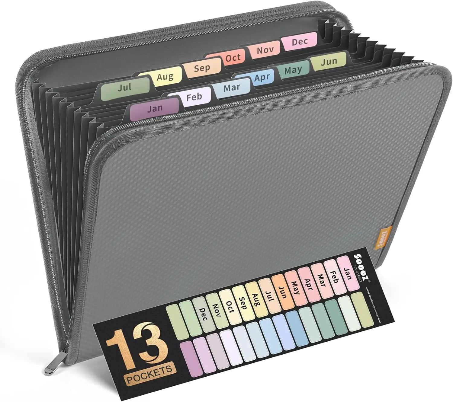 13 Pocket Accordion File Organizer with Zipper, Expanding File Folder for A4 Letter Size Documents, Portable Folders for Office
13 Pocket Accordion File Organizer with Zipper, Expanding File Folder for A4 Letter Size Documents, Portable Folders for Office