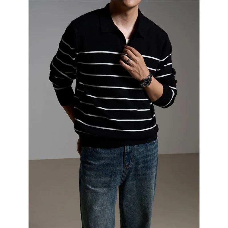 Light Mature Korean Sle Men's Striped Knitwear Long Sve Autumn Winter Slim Fit Ne Casual Sweater Overhead
Light Mature Korean Sle Men's Striped Knitwear Long Sve Autumn Winter Slim Fit Ne Casual Sweater Overhead