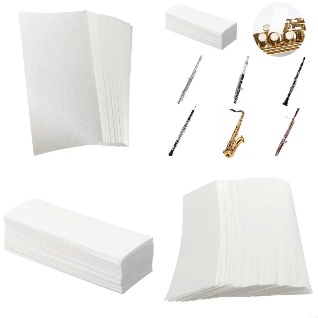 100pcs Saxophone Absorbent Paper Button Drying Absorbent Cleaner Papers