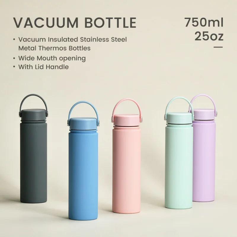 New750mlStainless steel sports water bottle, wide-mouth portable hand-held bottle, outdoor insulated cup
New750mlStainless steel sports water bottle, wide-mouth portable hand-held bottle, outdoor insulated cup
