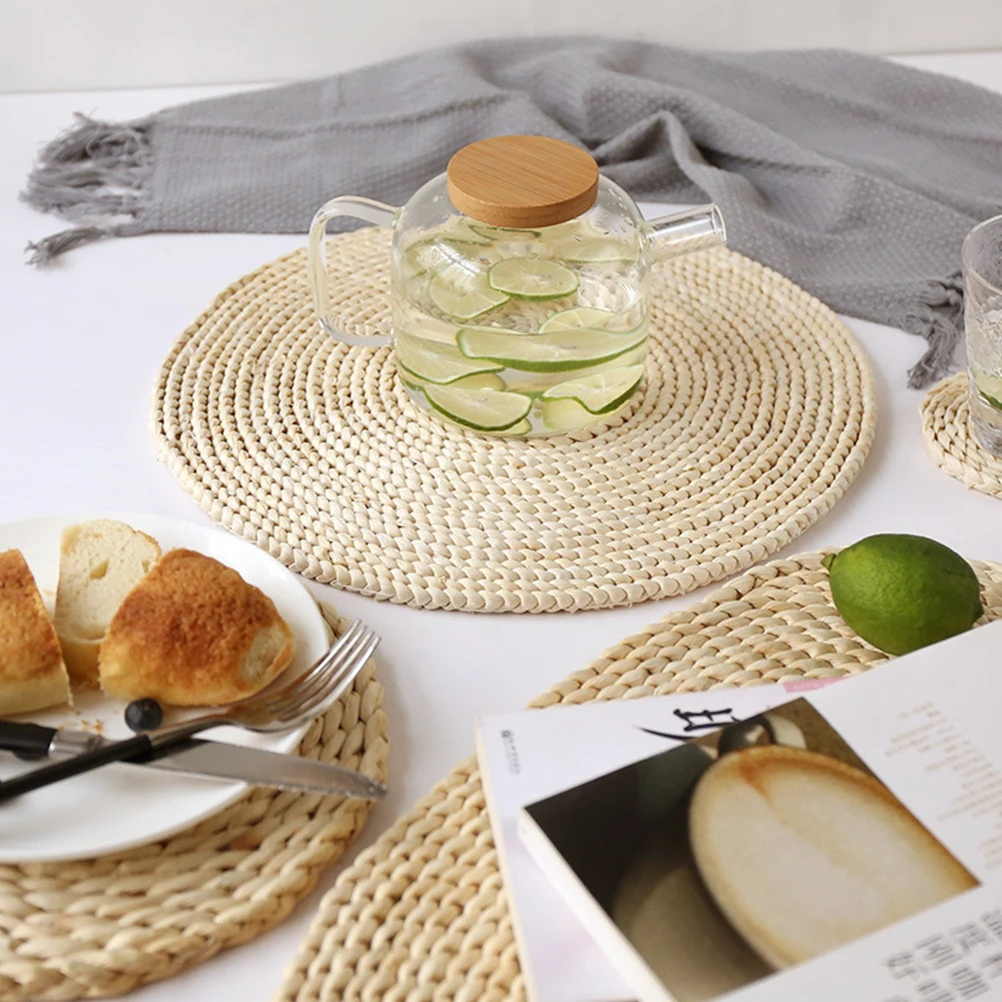 8 Pcs Straw Placemat Heat Insulation Protective Beige Thickened Bowl Mat Tableware Pad Home Cafe Restaurant Use
8 Pcs Straw Placemat Heat Insulation Protective Beige Thickened Bowl Mat Tableware Pad Home Cafe Restaurant Use