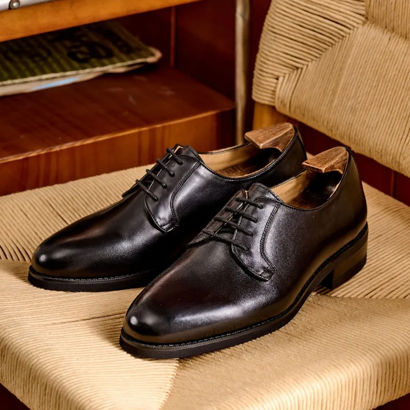 Мужские черные туфли дерби из натуральной кожи на низком каблуке, удобная профессиональная классическая деловая мужская обувь
Мужские черные туфли дерби из натуральной кожи на низком каблуке, удобная профессиональная классическая деловая мужская обувь