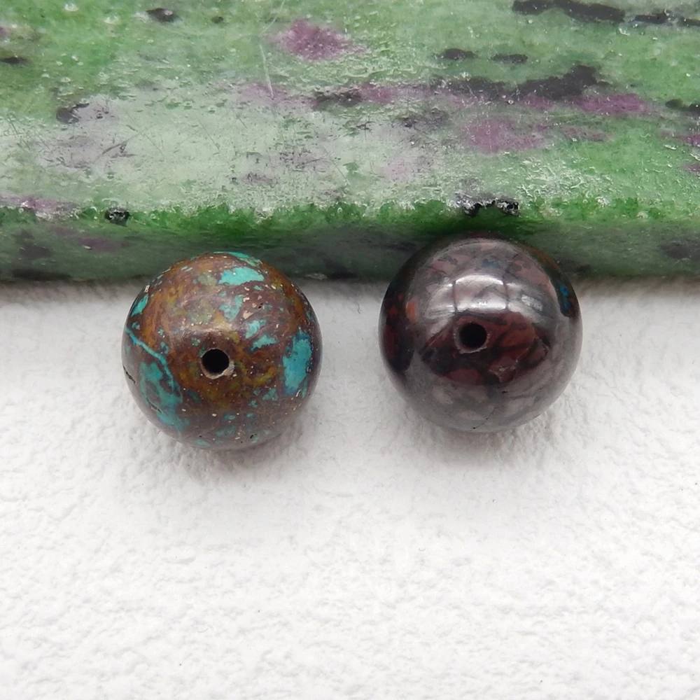 1 Pair Natural Chrysocolla Round 10mm Beads For Jewelry Making, Half Drilled Beads Earrings
1 Pair Natural Chrysocolla Round 10mm Beads For Jewelry Making, Half Drilled Beads Earrings