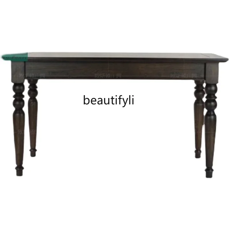 X188 American solid wood light luxury old dining table small apartment black modern simple rectangular dining table
X188 American solid wood light luxury old dining table small apartment black modern simple rectangular dining table