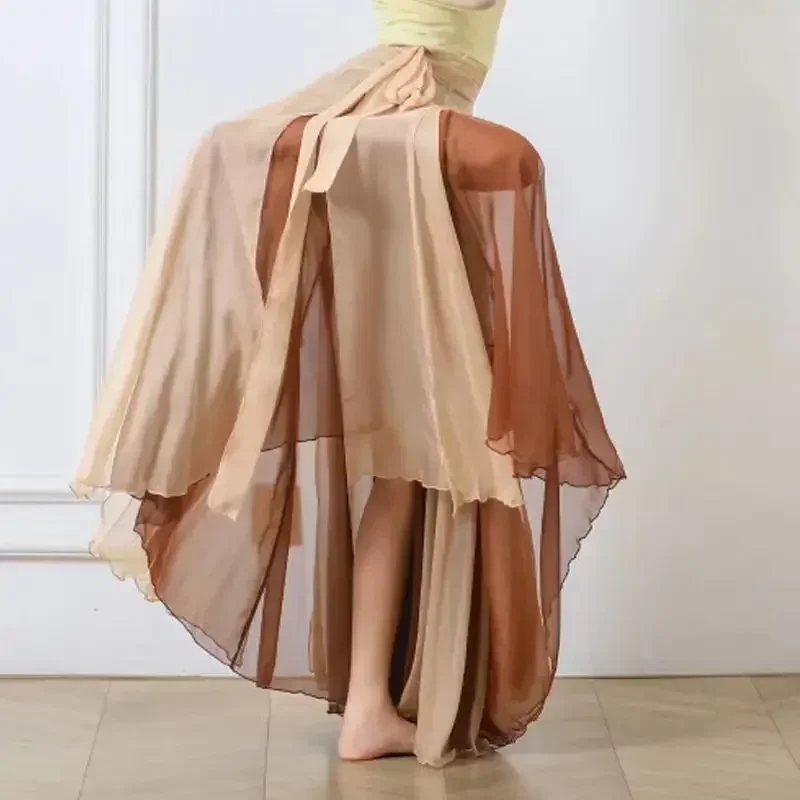 Classical Dance Skirt 720 Degree Flowing Skirt Lace-up Double Layer Chiffon Swing Skirt Ethnic Style Stage Performance Skirts
Classical Dance Skirt 720 Degree Flowing Skirt Lace-up Double Layer Chiffon Swing Skirt Ethnic Style Stage Performance Skirts