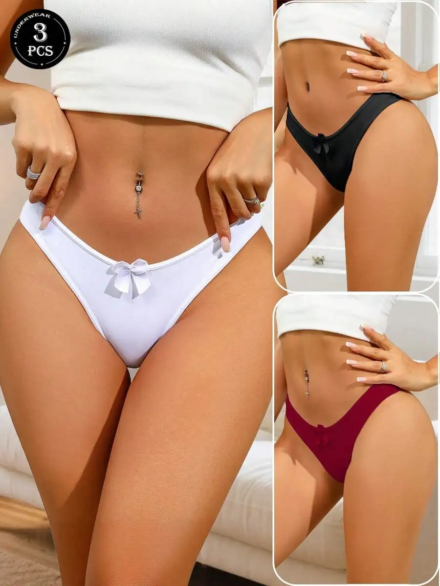 3pcs/Pack Women's All-Season Sexy Open-Crotch Panties, Comfortable And Elegant Ladies Underwear, Cute Bow Design, Breathable
3pcs/Pack Women's All-Season Sexy Open-Crotch Panties, Comfortable And Elegant Ladies Underwear, Cute Bow Design, Breathable
