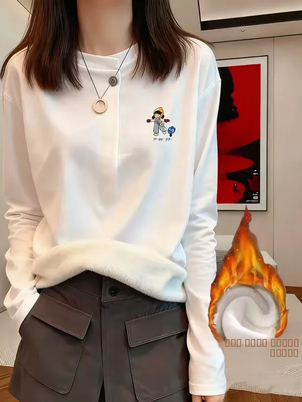 Серебристый теплый топ с длинным рукавом и круглым вырезом, с мультяшным принтом, свободного кроя, для женщин, осень-зима
Серебристый теплый топ с длинным рукавом и круглым вырезом, с мультяшным принтом, свободного кроя, для женщин, осень-зима