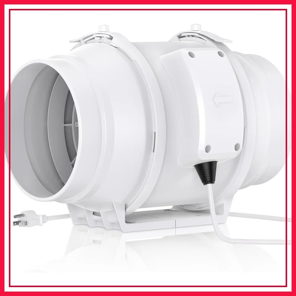 6 Inch Inline Duct Fan with EC Motor - 375 CFM High Performance Booster for Bathrooms, Kitchens, Grow Tents, 3D Printers
6 Inch Inline Duct Fan with EC Motor - 375 CFM High Performance Booster for Bathrooms, Kitchens, Grow Tents, 3D Printers