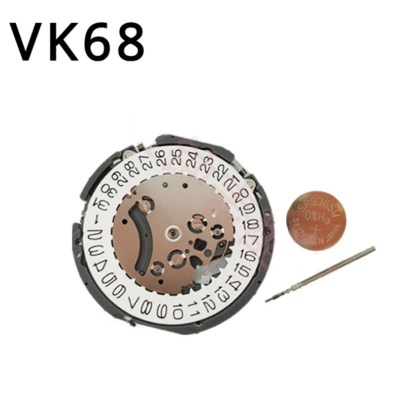 Новые оригинальные японские часы VK68A с механизмом VK68, многофункциональные кварцевые часы с механизмом, аксессуары
Новые оригинальные японские часы VK68A с механизмом VK68, многофункциональные кварцевые часы с механизмом, аксессуары