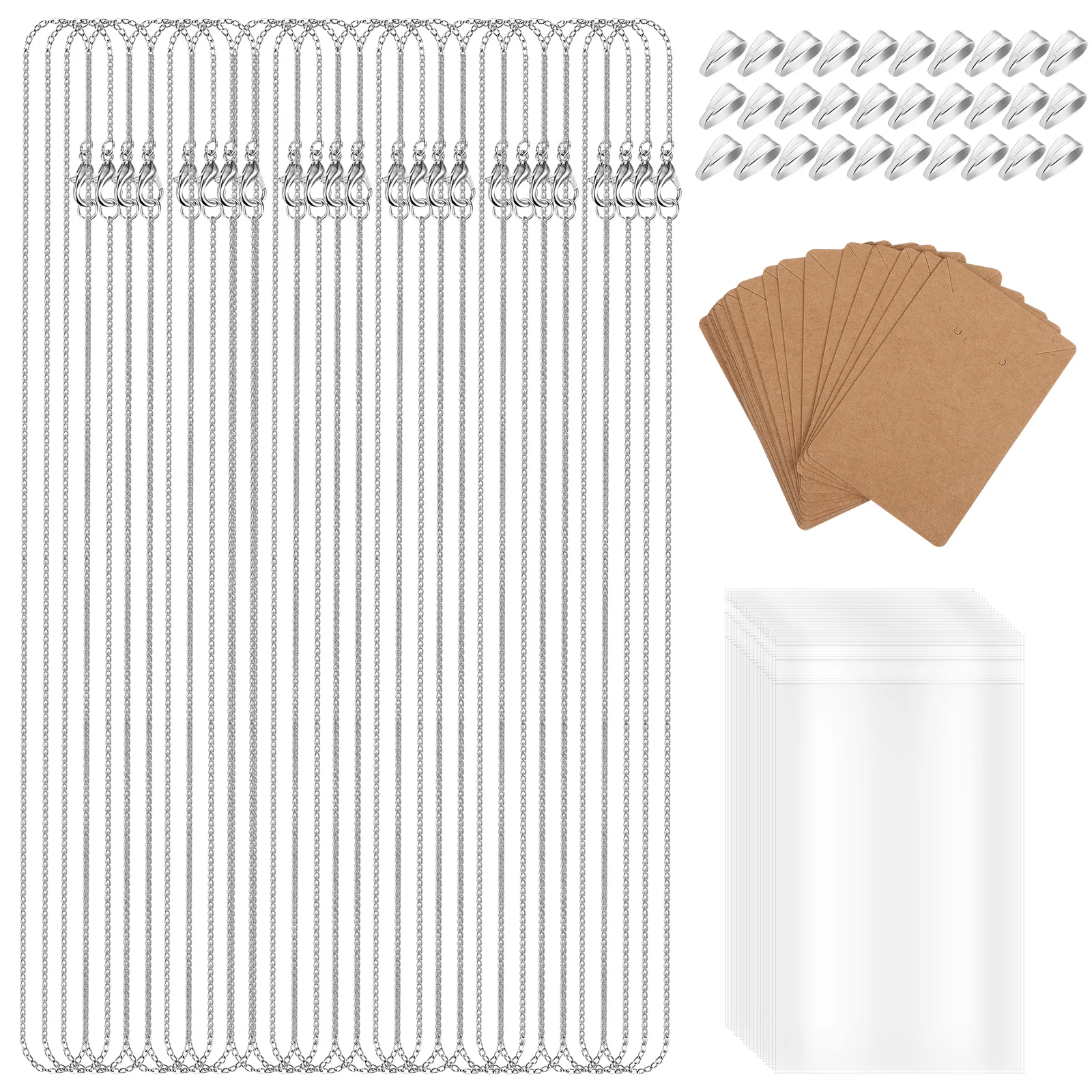 30 Pcs Necklace Chains Supplies Copper Clip Kraft Paper Bag Silver Pendants Easy Install Sturdy Safe Materials Premium
30 Pcs Necklace Chains Supplies Copper Clip Kraft Paper Bag Silver Pendants Easy Install Sturdy Safe Materials Premium