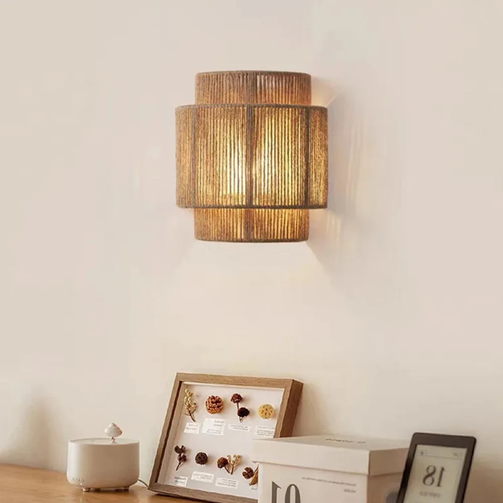 Boho Farmhouse Wall Sconces Natural Twine Hand Knit Wall Lamps Rustic E27 1-Light Hemp Rope Rattan Lampshades Indoor Wall Lights
Boho Farmhouse Wall Sconces Natural Twine Hand Knit Wall Lamps Rustic E27 1-Light Hemp Rope Rattan Lampshades Indoor Wall Lights
