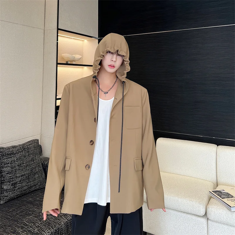 SYUHGFA 2024 Men's Suit Jacket Hooded Single Breasted Casual Male Solid Color Clothing Autumn New Loose Hoodie Blazers
SYUHGFA 2024 Men's Suit Jacket Hooded Single Breasted Casual Male Solid Color Clothing Autumn New Loose Hoodie Blazers