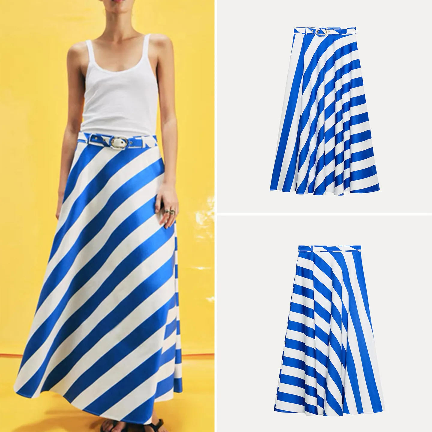 Women's Printed Midi Skirt Spring 2026 Fashion Belted Versatile Striped Waistband A-Line Skirt Standard Fit Chinese Brand
Women's Printed Midi Skirt Spring 2026 Fashion Belted Versatile Striped Waistband A-Line Skirt Standard Fit Chinese Brand