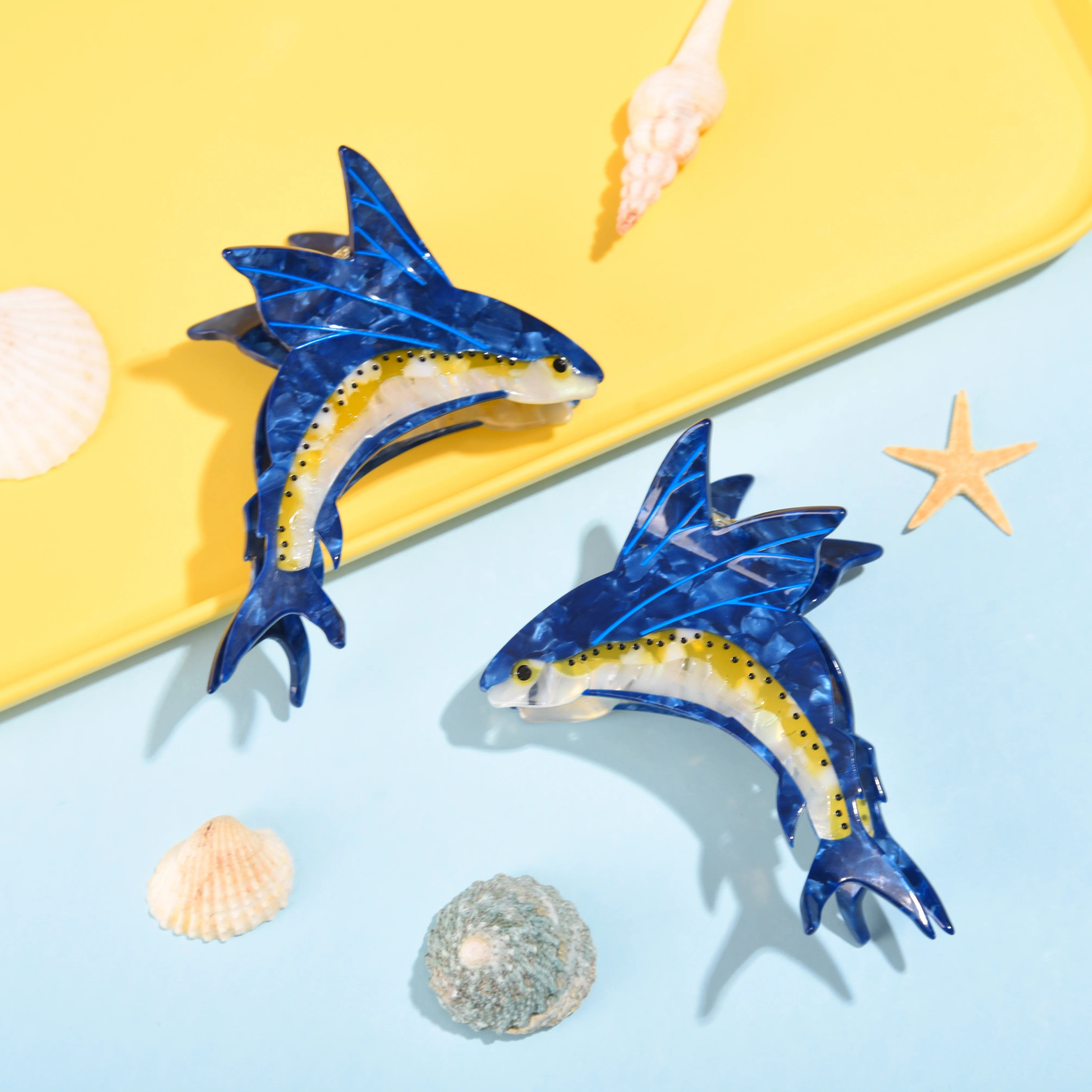 New Personality Flying Fish Hair Claw Creative Ocean Series Claw Clip Multicolor Cartoon Design Hair Accessories for Women
New Personality Flying Fish Hair Claw Creative Ocean Series Claw Clip Multicolor Cartoon Design Hair Accessories for Women