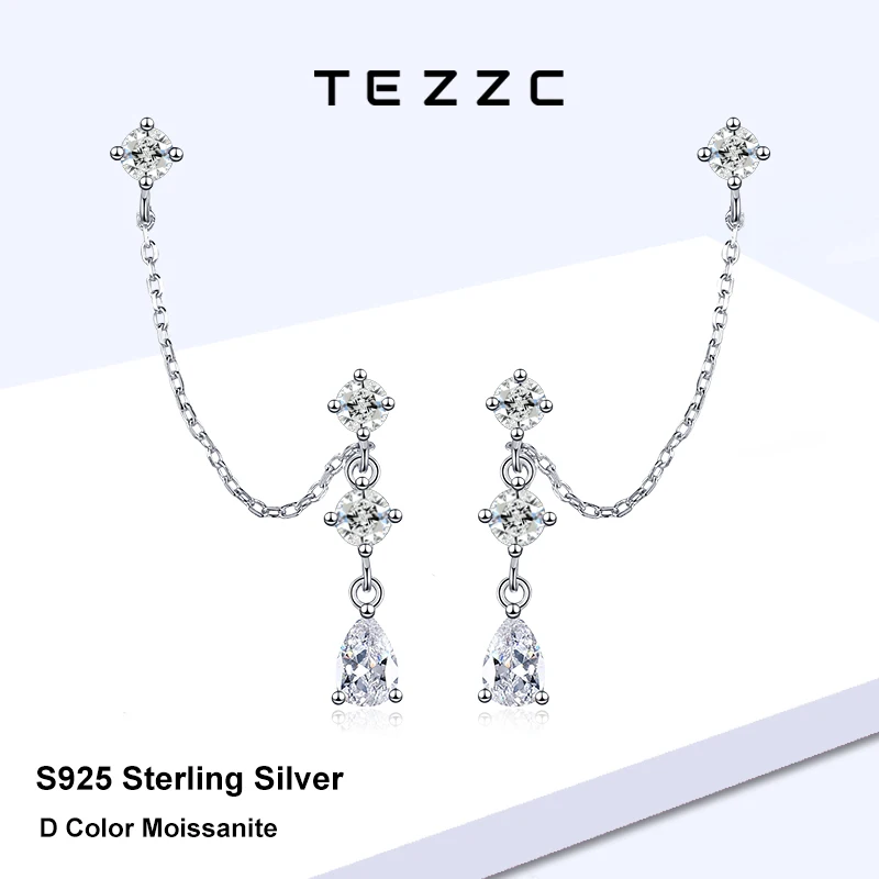 Tezzc Full Moissanite Drop Earrings S925 Silver Lab Diamond Long Dangle Earring for Women Bridal Engagement Wedding Jewelry
Tezzc Full Moissanite Drop Earrings S925 Silver Lab Diamond Long Dangle Earring for Women Bridal Engagement Wedding Jewelry
