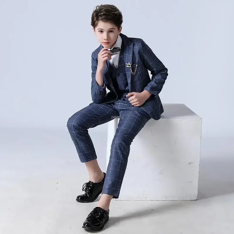 Flower Boys Wedding Dress Children Formal Plaid Suit Kids Blazer Vest Pant 3PCS For Photography Child British Style Show Costume
Flower Boys Wedding Dress Children Formal Plaid Suit Kids Blazer Vest Pant 3PCS For Photography Child British Style Show Costume