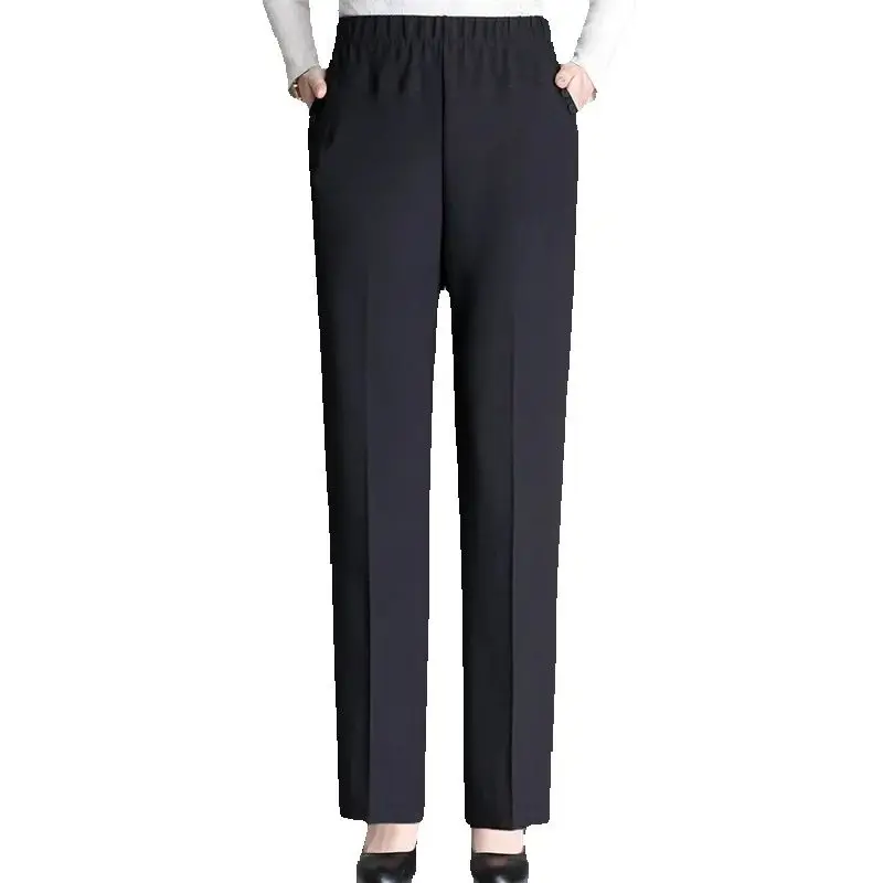 Women Pants 2025 Autumn Winter Middle-Aged Pants Wear High Waist Black Casual Straight Long Pants Loose Female Trousers
Women Pants 2025 Autumn Winter Middle-Aged Pants Wear High Waist Black Casual Straight Long Pants Loose Female Trousers
