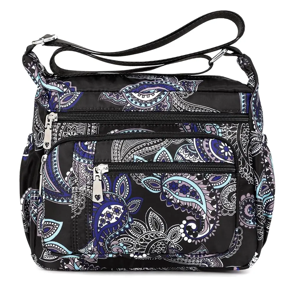 Women Floral Shoulder Handbag Roomy Multiple Pockets Bag Ladies Crossbody Lightweight Nylon Travel Purses
Women Floral Shoulder Handbag Roomy Multiple Pockets Bag Ladies Crossbody Lightweight Nylon Travel Purses