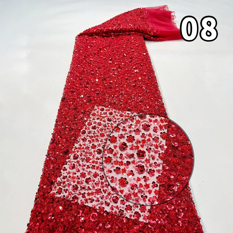High Quality Embroidery Sequins Lace Fabric African Bead Lace Fabric Luxury Nigerian Sequin Mesh Lace Fabric Wedding Party Dress
High Quality Embroidery Sequins Lace Fabric African Bead Lace Fabric Luxury Nigerian Sequin Mesh Lace Fabric Wedding Party Dress