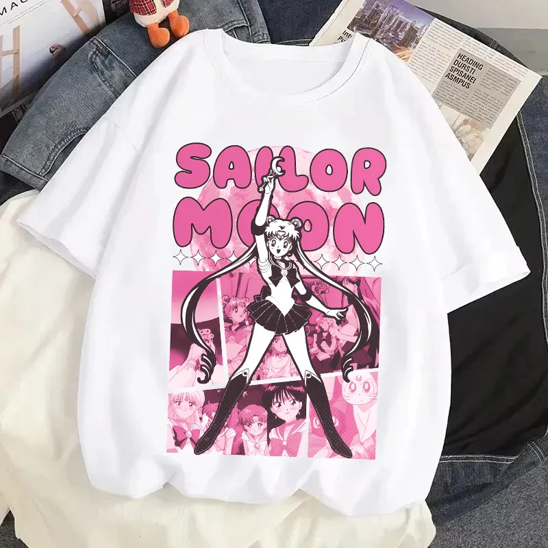 Sailor Moons T-shirt Women Round Neck Cotton Breathable Short Sleeve Tee Cartoon Anime Figure Printed Fashion Tops Clothing Gift
Sailor Moons T-shirt Women Round Neck Cotton Breathable Short Sleeve Tee Cartoon Anime Figure Printed Fashion Tops Clothing Gift