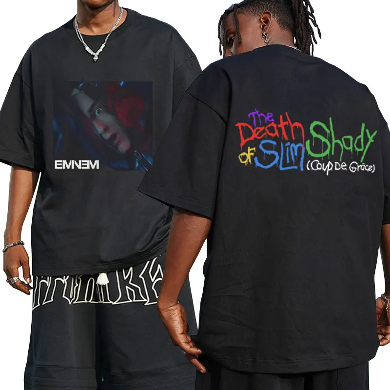 Rapper Eminem The Death of Slim Shady Double Sided Print T-shirt Men Women's Hip Hop Vintage T Shirt Fashion Short Sleeve Male
Rapper Eminem The Death of Slim Shady Double Sided Print T-shirt Men Women's Hip Hop Vintage T Shirt Fashion Short Sleeve Male
