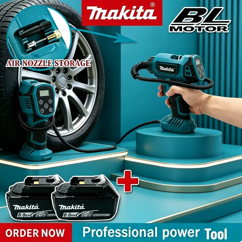 Makita Electric Air Pump, Car Mounted Automatic Tire Inflator for Car, 18V Power Tool Inflator, Portable Handheld Air Compressor
Makita Electric Air Pump, Car Mounted Automatic Tire Inflator for Car, 18V Power Tool Inflator, Portable Handheld Air Compressor