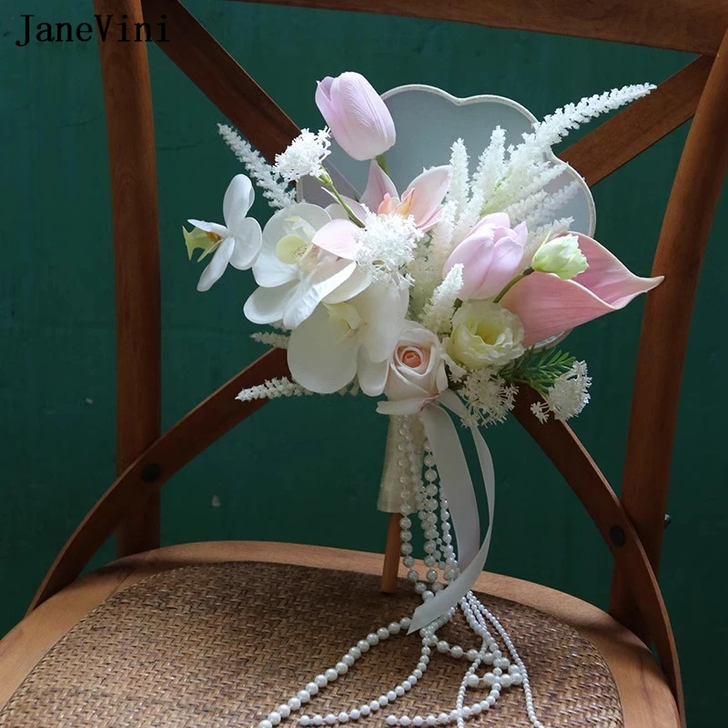 JaneVini Elegant Pink Tulip Bridal Bouquets Fan Wedding Accessories Artificial Silk Flowers Chinese Bouquet Fan Photography Prop
JaneVini Elegant Pink Tulip Bridal Bouquets Fan Wedding Accessories Artificial Silk Flowers Chinese Bouquet Fan Photography Prop