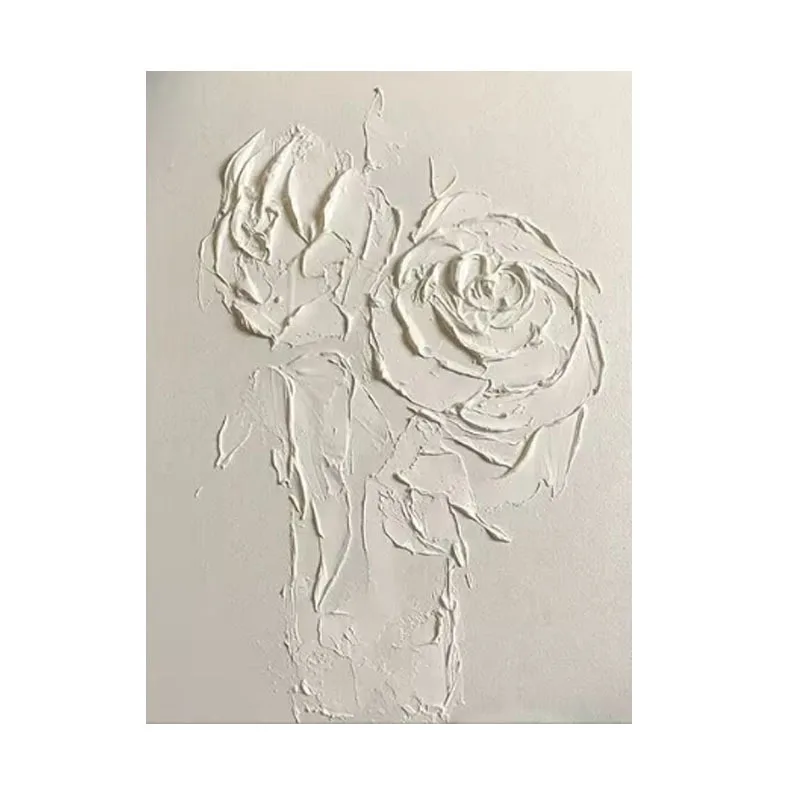 Pure hand-painted white oil painting wabi wind living room background wall decorative painting rose art dining room lying
Pure hand-painted white oil painting wabi wind living room background wall decorative painting rose art dining room lying