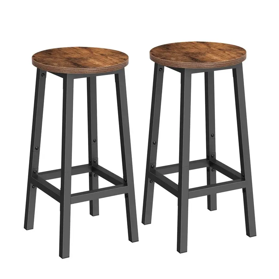 Bar Stools, Set of 2 Bar Chairs, Steel Frame, 25.2 Inch Tall, for Kitchen Dining, Easy Assembly, Industrial Design, Rustic Brown
Bar Stools, Set of 2 Bar Chairs, Steel Frame, 25.2 Inch Tall, for Kitchen Dining, Easy Assembly, Industrial Design, Rustic Brown