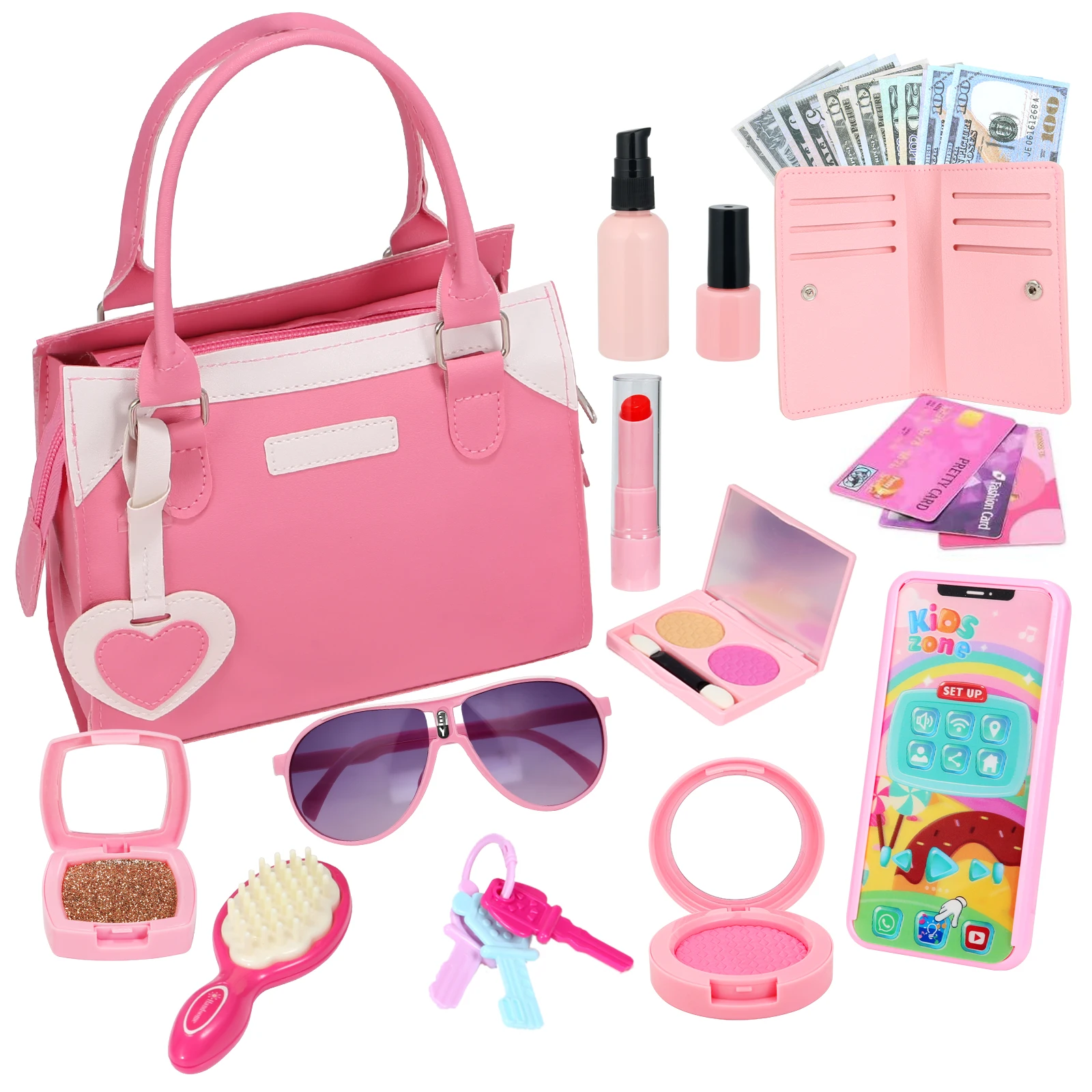Набор игрушек-кошелька для ролевых игр для девочек | Детский макияж, кошелек, телефон, солнцезащитные очки и аксессуары | Сумка принцессы для ролевых игр в подарок
Набор игрушек-кошелька для ролевых игр для девочек | Детский макияж, кошелек, телефон, солнцезащитные очки и аксессуары | Сумка принцессы для ролевых игр в подарок