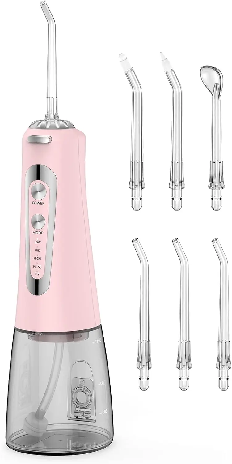 300ml Water Flosser, 5 Modes & 6 Tips, Cordless Dental Oral Irrigator Rechargeable
300ml Water Flosser, 5 Modes & 6 Tips, Cordless Dental Oral Irrigator Rechargeable
