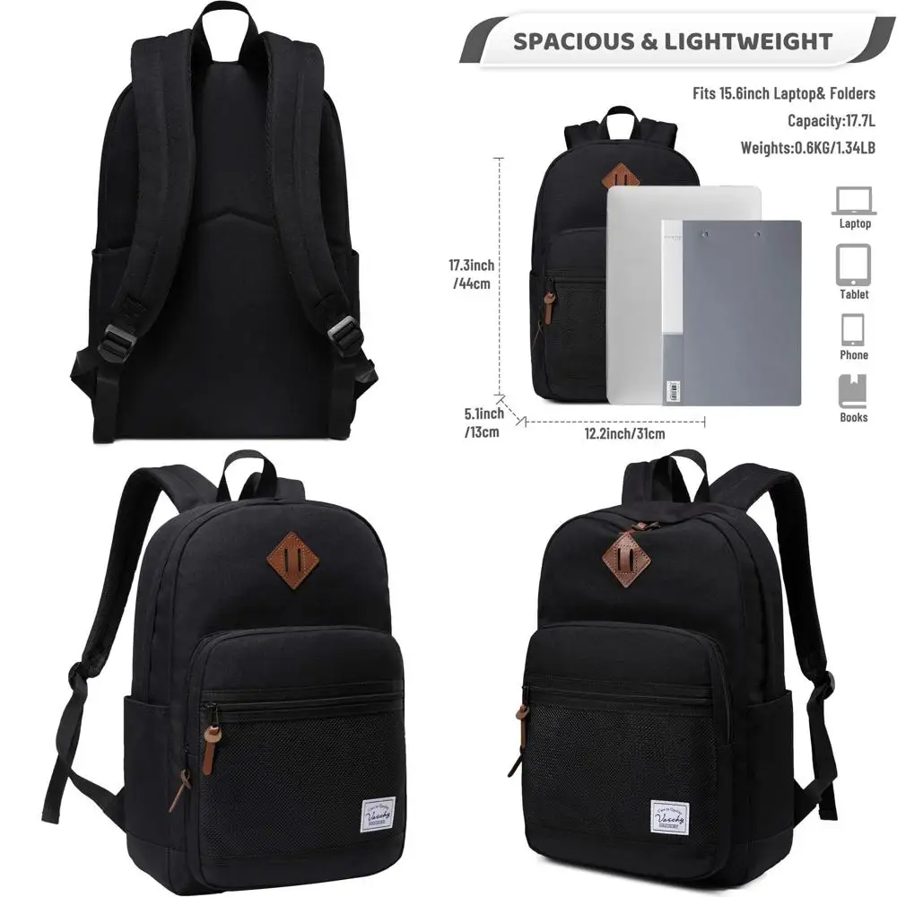 Water-Resistant Unisex Backpack with Laptop Compartment, Black Casual Daypack for Travel and School
Water-Resistant Unisex Backpack with Laptop Compartment, Black Casual Daypack for Travel and School