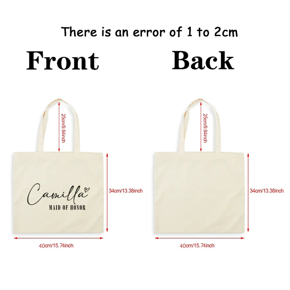 Maid of Honor Personalized Canvas Tote Bag 1 S6c288c2712f6431a82e858b582577964F