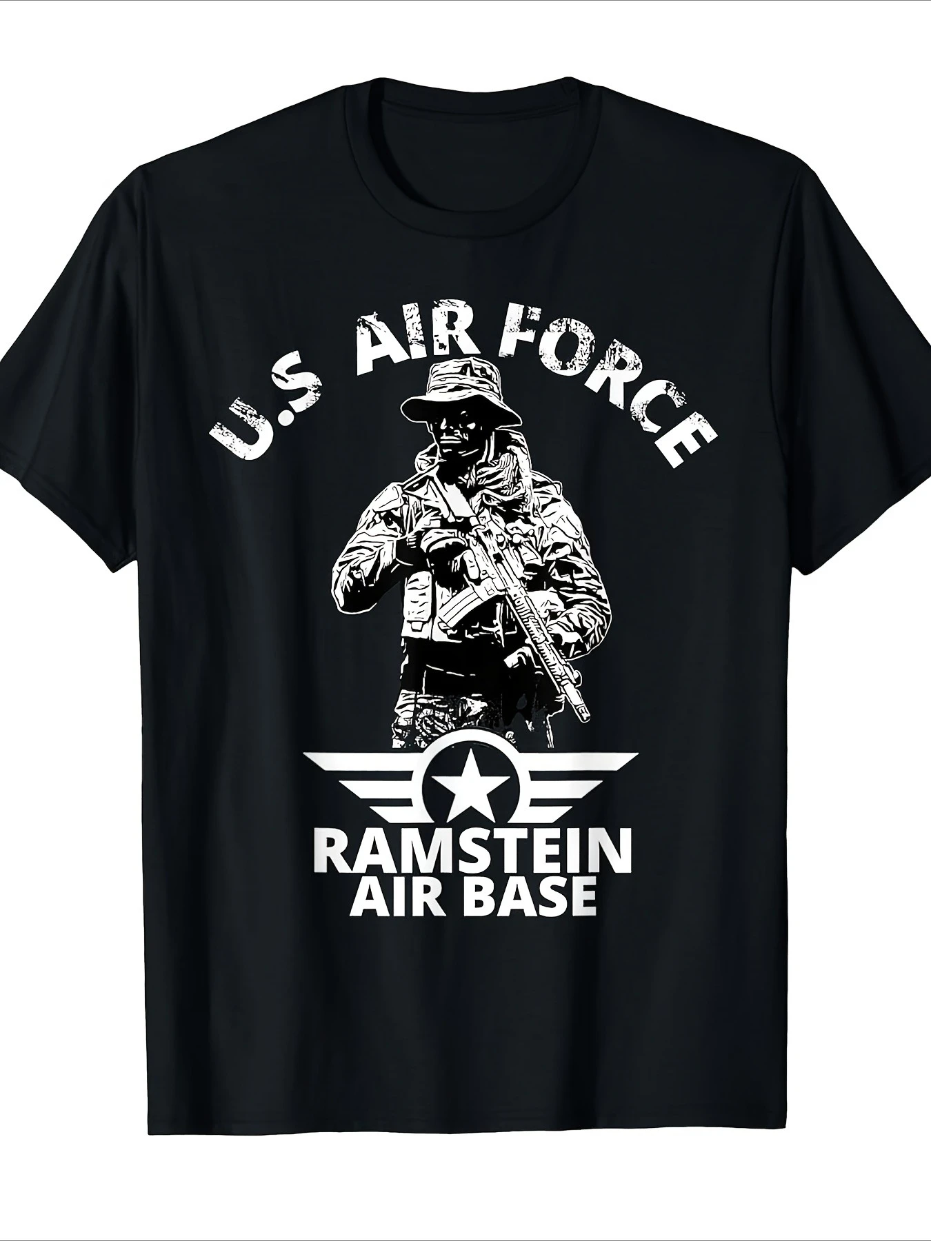 Air Base USAF Air Force Graphic- Patriotic Military-Fighter Jet&Stars Design-100%cotton short sleeve printed men's T-shirt.
Air Base USAF Air Force Graphic- Patriotic Military-Fighter Jet&Stars Design-100%cotton short sleeve printed men's T-shirt.