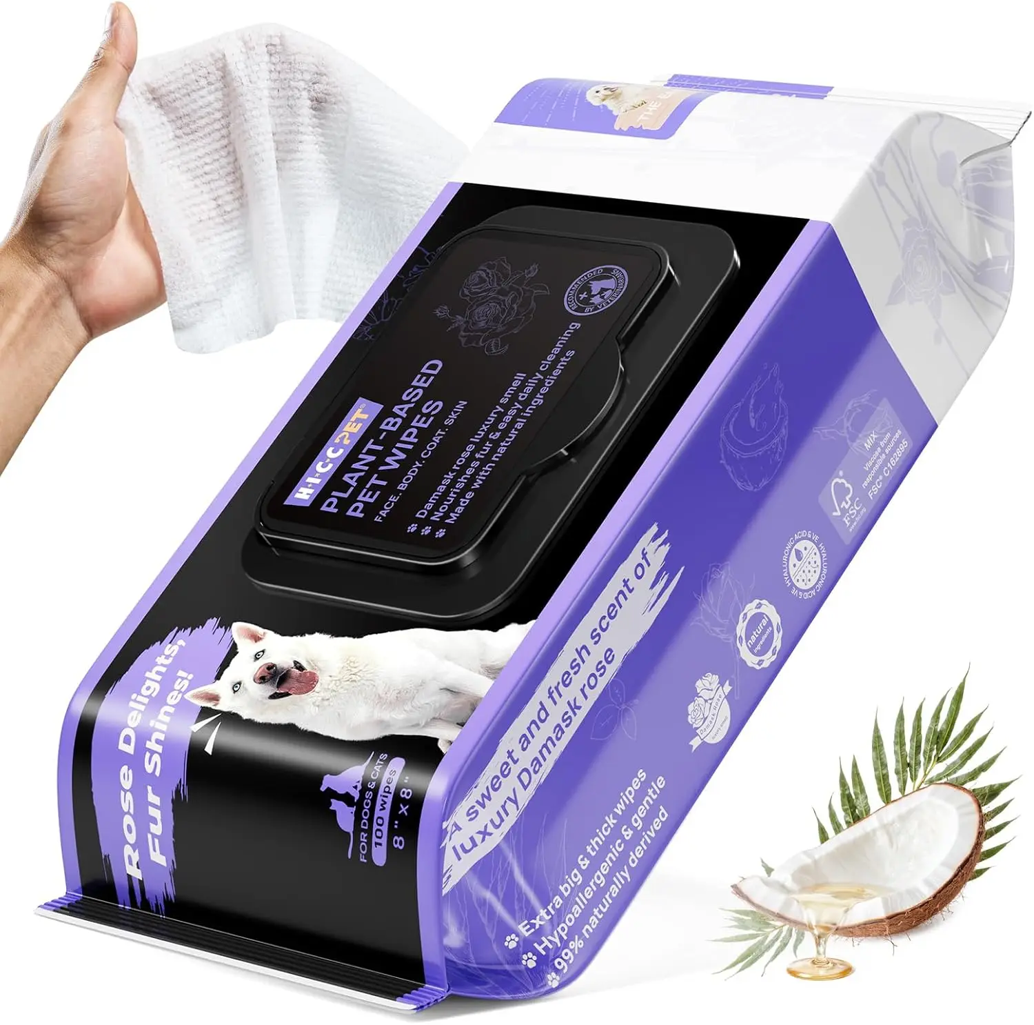 Vet Recommended Pet Cleaning Wipes Deodorize Hydrate Nourish Fur Coconut Oil Grooming Paws Body Butt 100 Count
Vet Recommended Pet Cleaning Wipes Deodorize Hydrate Nourish Fur Coconut Oil Grooming Paws Body Butt 100 Count