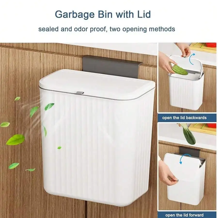2.4 Gallon Kitchen Compost Bin With Lid Wall Mounted Trash Can For Counter Or Under Sink
2.4 Gallon Kitchen Compost Bin With Lid Wall Mounted Trash Can For Counter Or Under Sink
