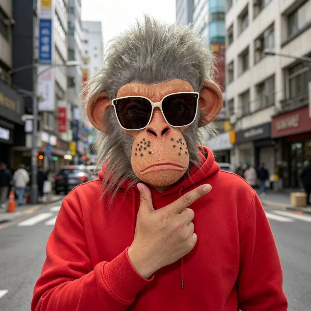 Funny Monkey Latex Mask with Hair Realistic Chimpanzee Full Face Mask for Halloween Party Cosplay Costume
Funny Monkey Latex Mask with Hair Realistic Chimpanzee Full Face Mask for Halloween Party Cosplay Costume