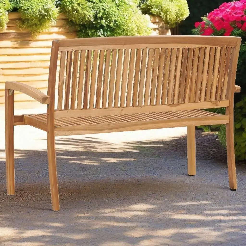 2-Seater Stacking Patio Bench - Durable 50.6 Solid Teak Wood for Outdoor Comfort
2-Seater Stacking Patio Bench - Durable 50.6 Solid Teak Wood for Outdoor Comfort