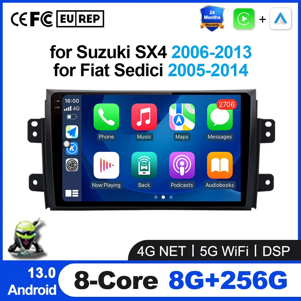 Wireless CarPlay Android 13 Auto Radio for Suzuki SX4 2006 - 2013 for Fiat Sedici 2005 - 2014 4G Car Multimedia GPS Video Player
Wireless CarPlay Android 13 Auto Radio for Suzuki SX4 2006 - 2013 for Fiat Sedici 2005 - 2014 4G Car Multimedia GPS Video Player