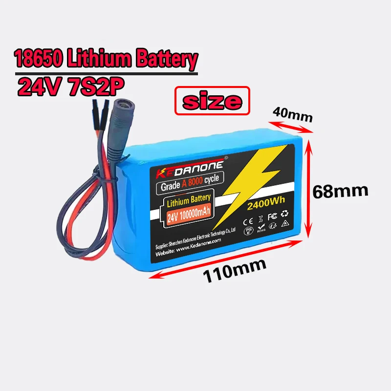 7S2P 24V 100Ah 18650 Battery pack 29.4V 100000mAh Rechargeable Battery Mini Portable Charger For LED/Lamp/Camera
7S2P 24V 100Ah 18650 Battery pack 29.4V 100000mAh Rechargeable Battery Mini Portable Charger For LED/Lamp/Camera