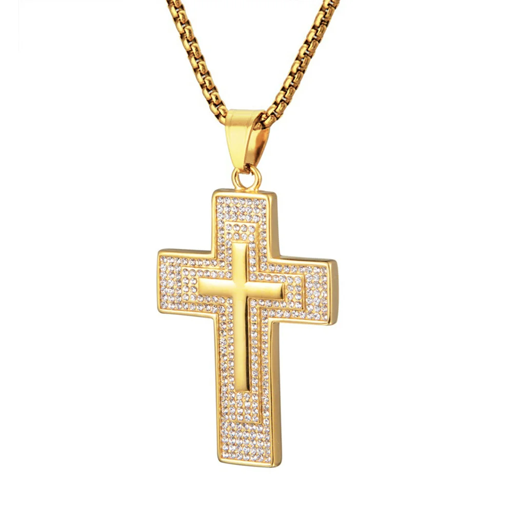 Hip Hop Iced Out Bling Big Cross Pendant Male Gold Color Stainless Steel Christian Necklace For Men Religious Jewelry Gift 2025
Hip Hop Iced Out Bling Big Cross Pendant Male Gold Color Stainless Steel Christian Necklace For Men Religious Jewelry Gift 2025