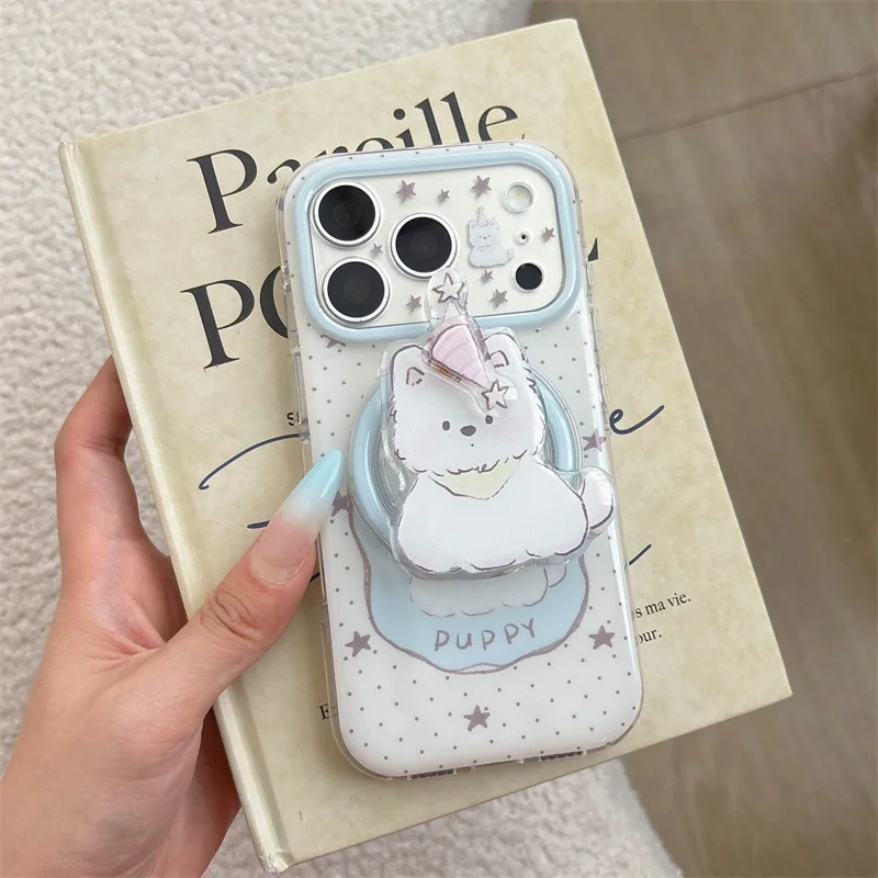 Cute Puppy Magnetic Phone Case With Holder Stand Star Print Shockproof Cover For iPhone 17 16 15 14 Pro Max Kawaii Style fashion
Cute Puppy Magnetic Phone Case With Holder Stand Star Print Shockproof Cover For iPhone 17 16 15 14 Pro Max Kawaii Style fashion